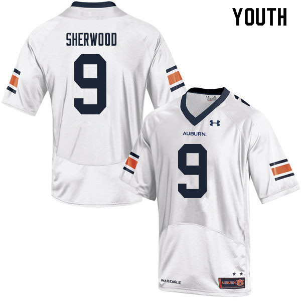 Youth #9 Jamien Sherwood Auburn Tigers College Football Jerseys Sale-White